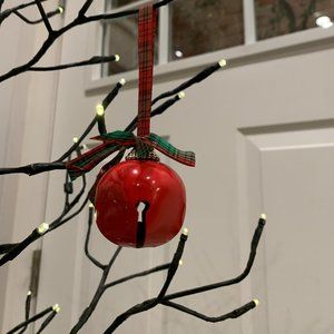 352. Vintage Avon Christmas Gift Pretty Sleigh Bell Ornament Red & Green